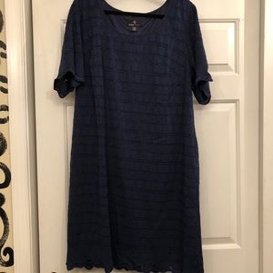 Navy blue eyelet dress